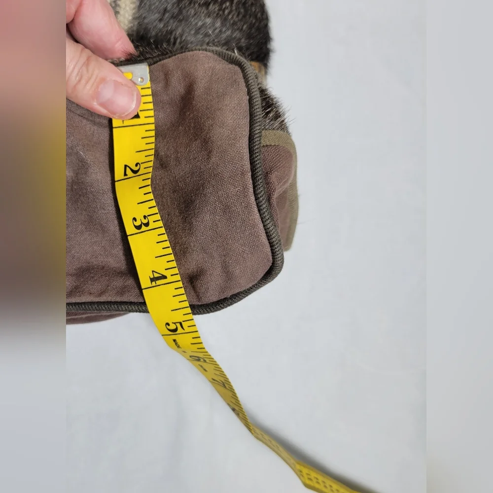 Myra EUC Ace Cowhide Canvas Messenger Bag Leather Straps Bohowestern Aztec Retro - Picture 8 of 16